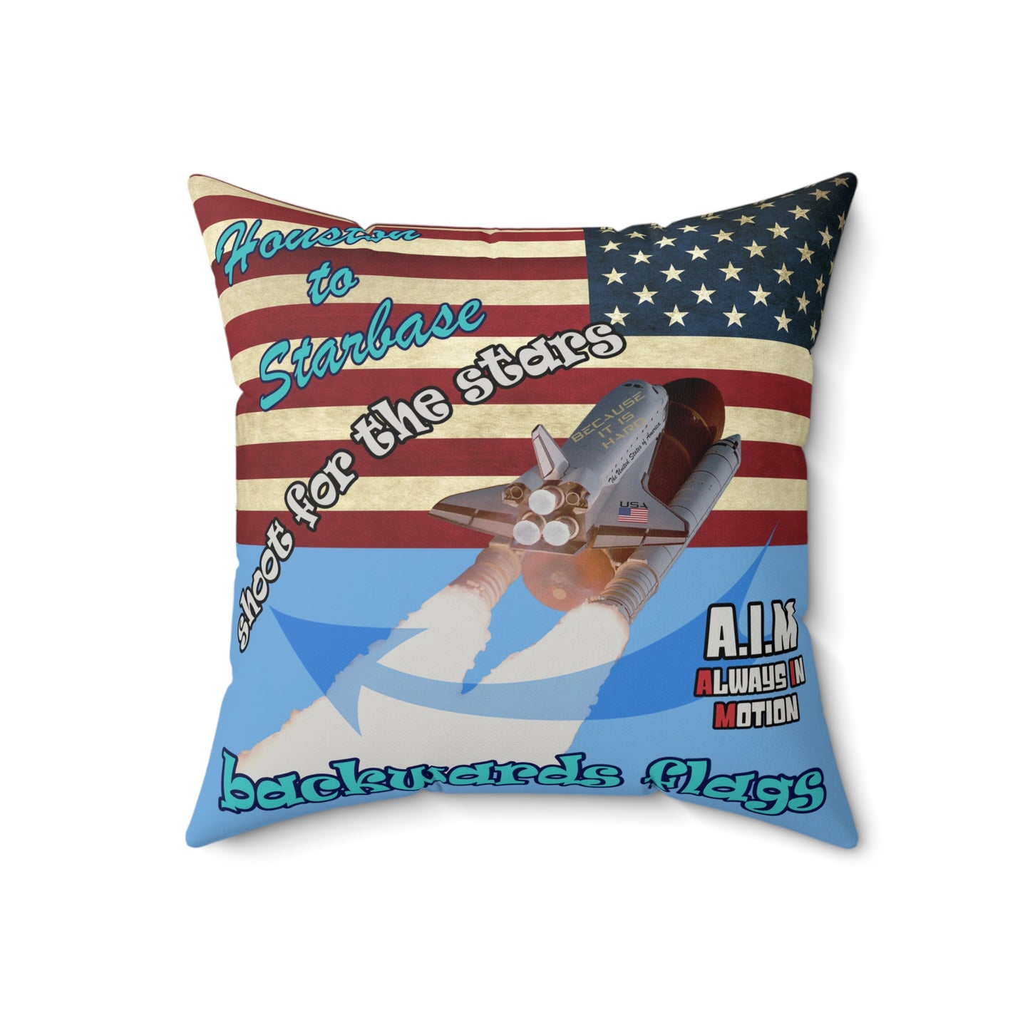 shoot for the stars - Faux Suede Square Pillow - (light blue)