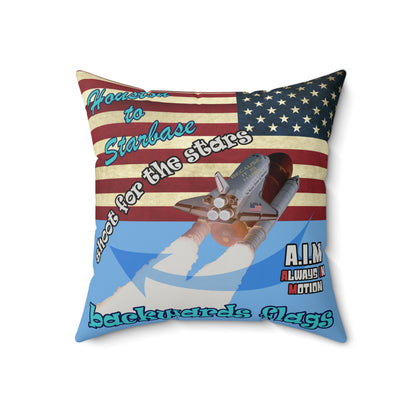 shoot for the stars - Faux Suede Square Pillow - (light blue)