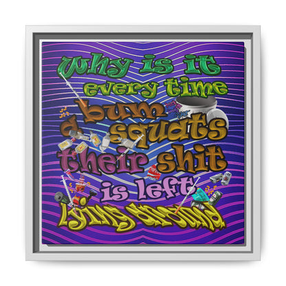 the bum's shit - framed canvas art (purple wave)