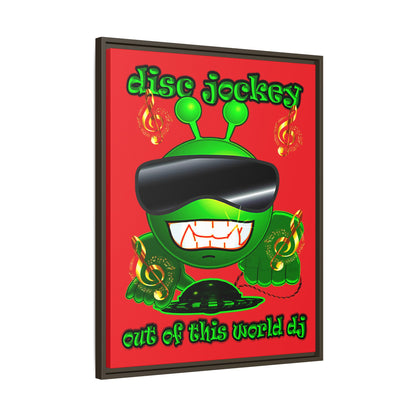 disc jockey - framed canvas art (red)
