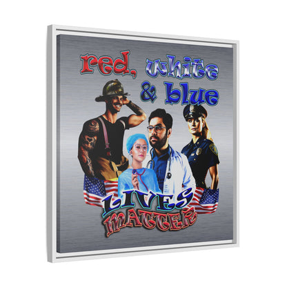 rw&b lives matter - framed canvas art (brushed nickel)