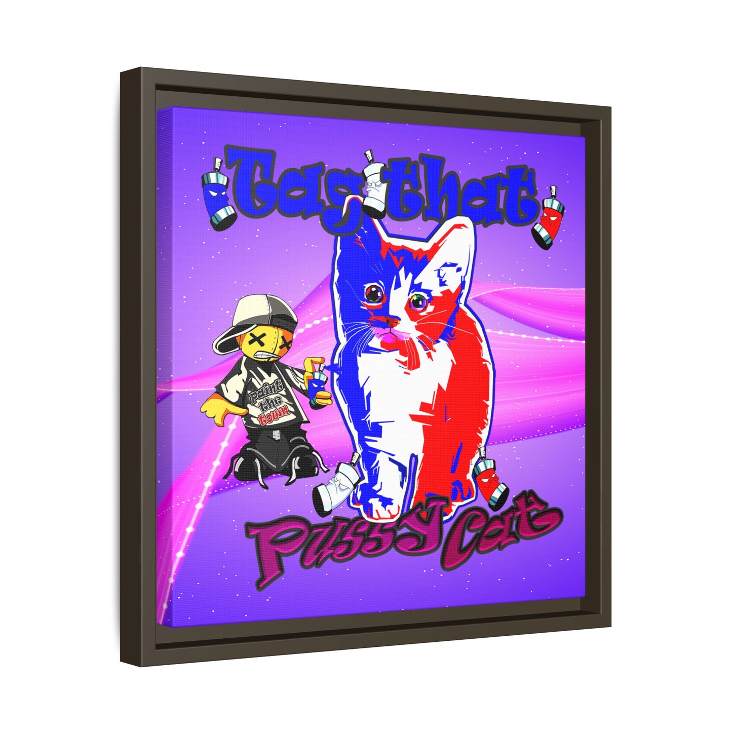 tag that - framed canvas art (purple-pink wave)