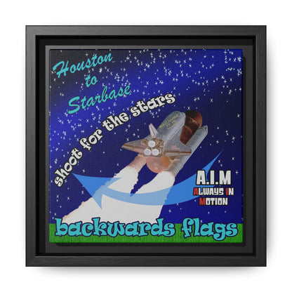 shoot for the stars - framed canvas art ('snoops' background)
