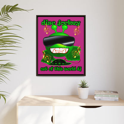 disc jockey - framed canvas art (pink)