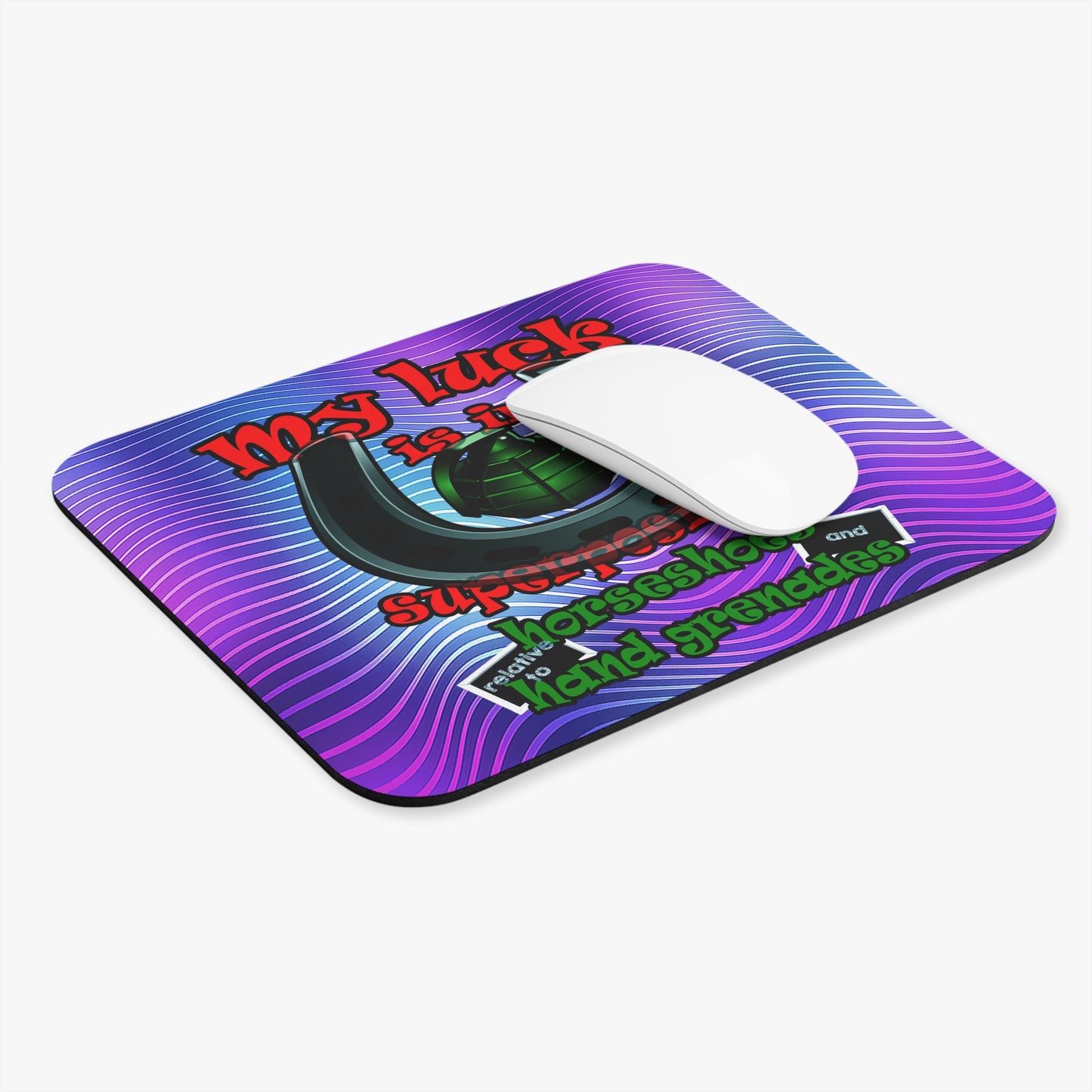 my luck - Mouse Pad (Rectangle) (purple wave)