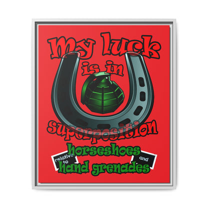 my luck - framed canvas art (red)