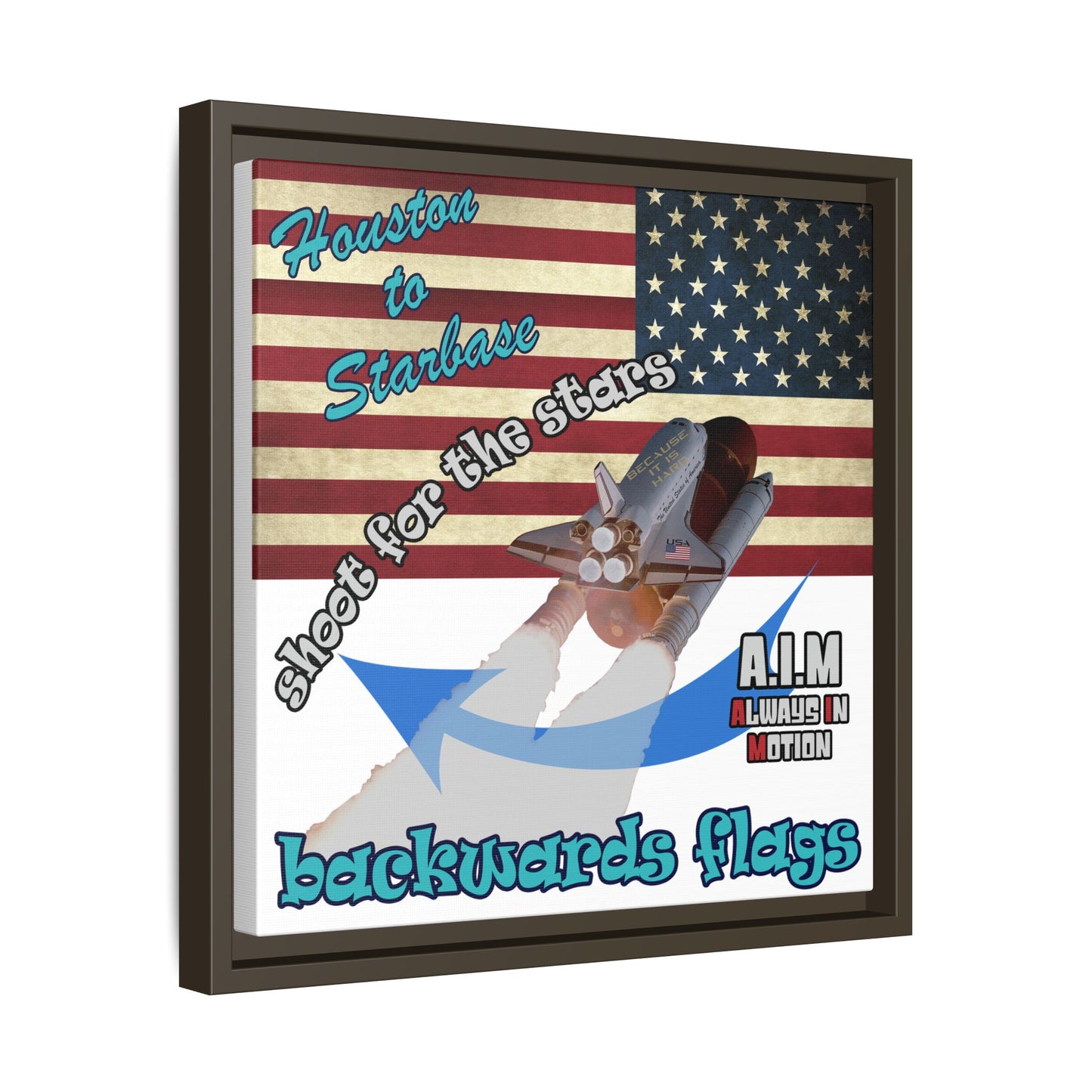 shoot for the stars - framed canvas art (white)
