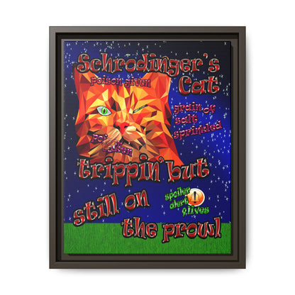 schrodinger's cat - framed canvas art ('snoops' background)