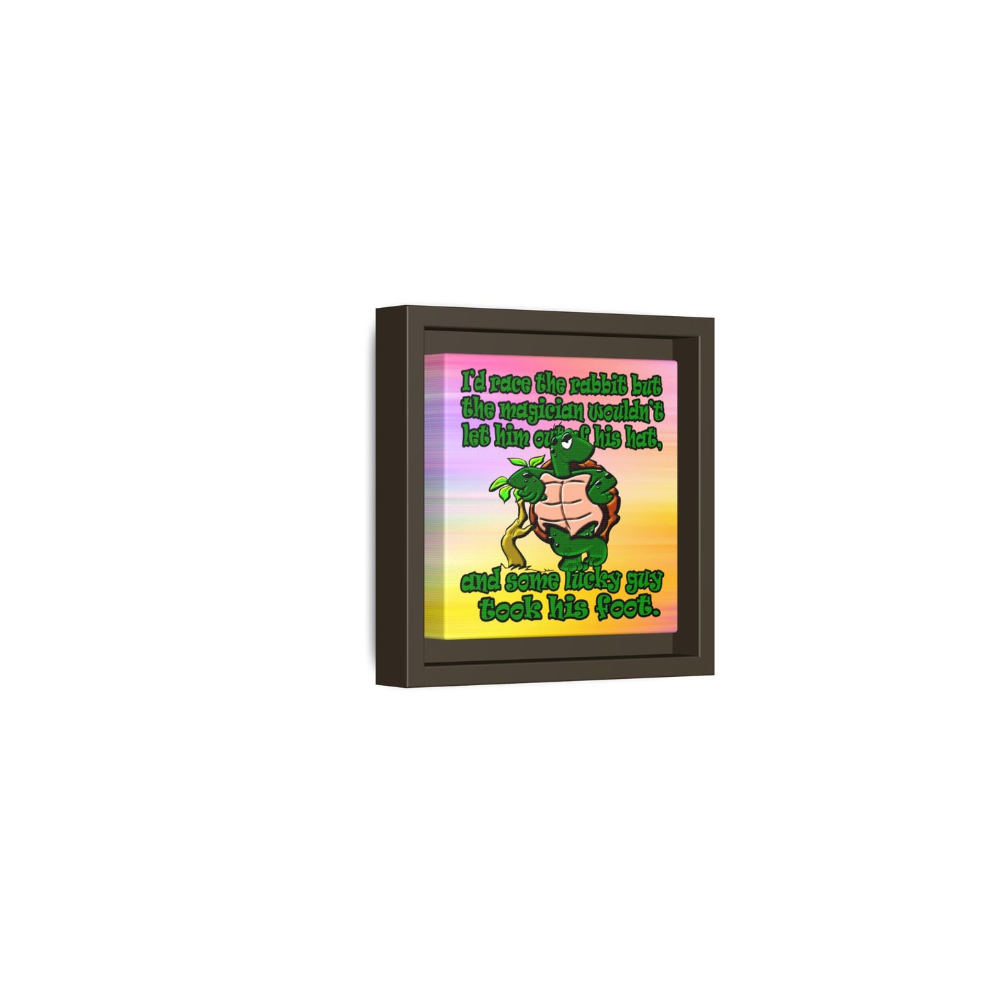 turtle race - framed canvas art (color blur)
