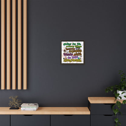 the bum's shit - framed canvas art (white marble)