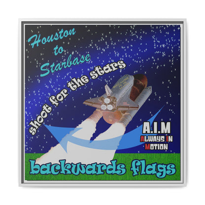 shoot for the stars - framed canvas art ('snoops' background)