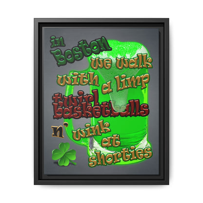 celtics logo - framed canvas art (grey-light grey)