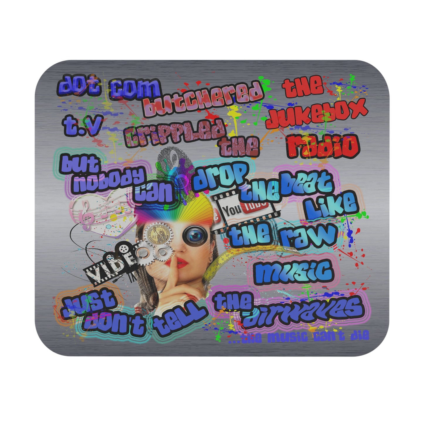 drop the beat - Mouse Pad (Rectangle) (brushed nickel)