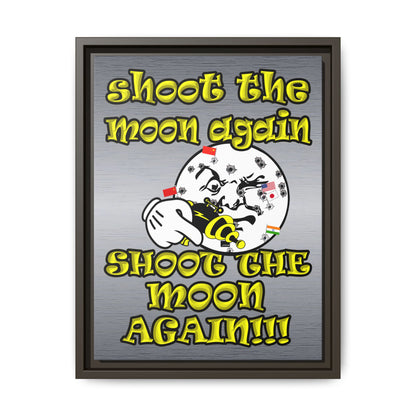 shoot the moon again - framed canvas art (brushed nickel)