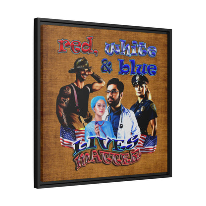 rw&b lives matter - framed canvas art (brown papyrus)