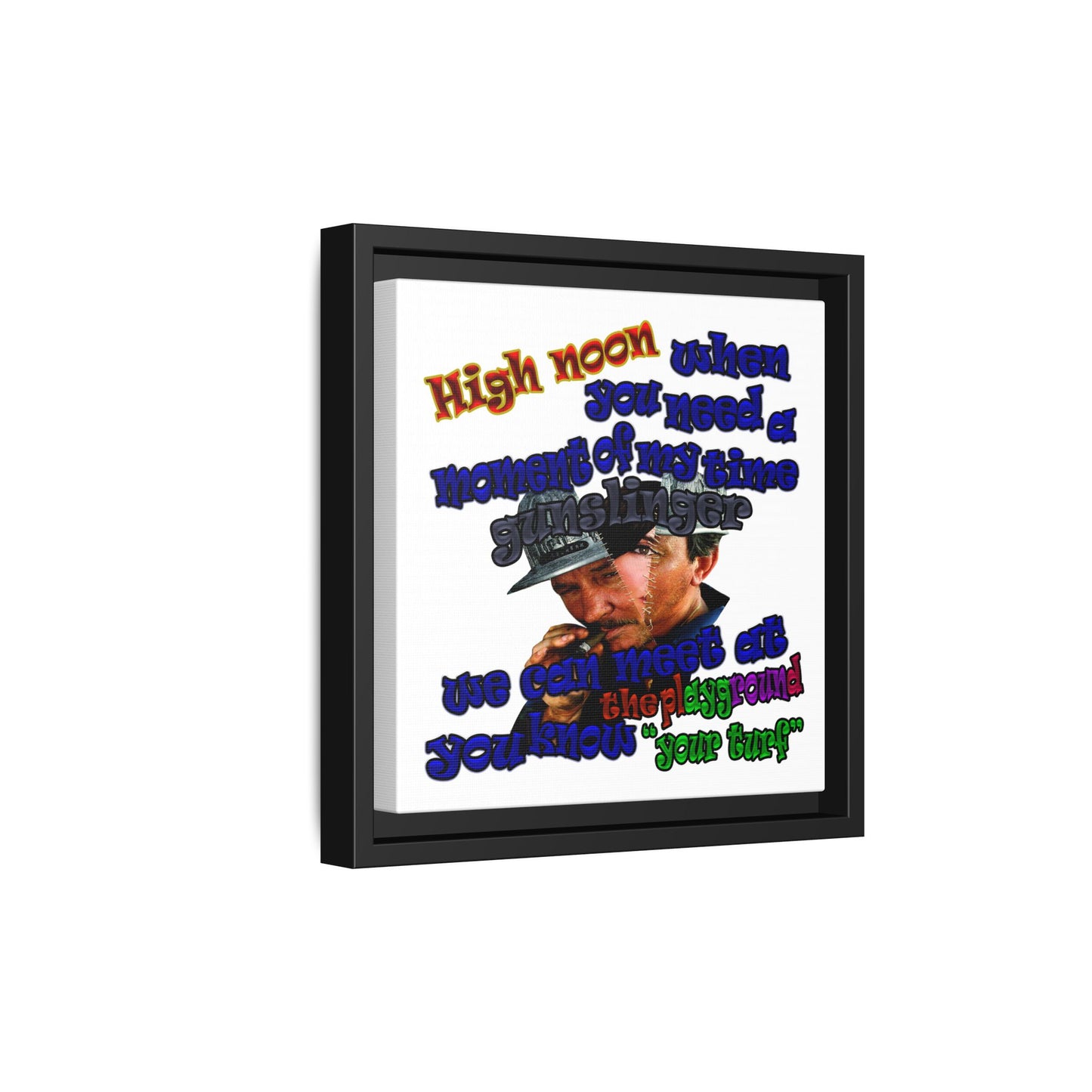 high noon - framed canvas art (white)