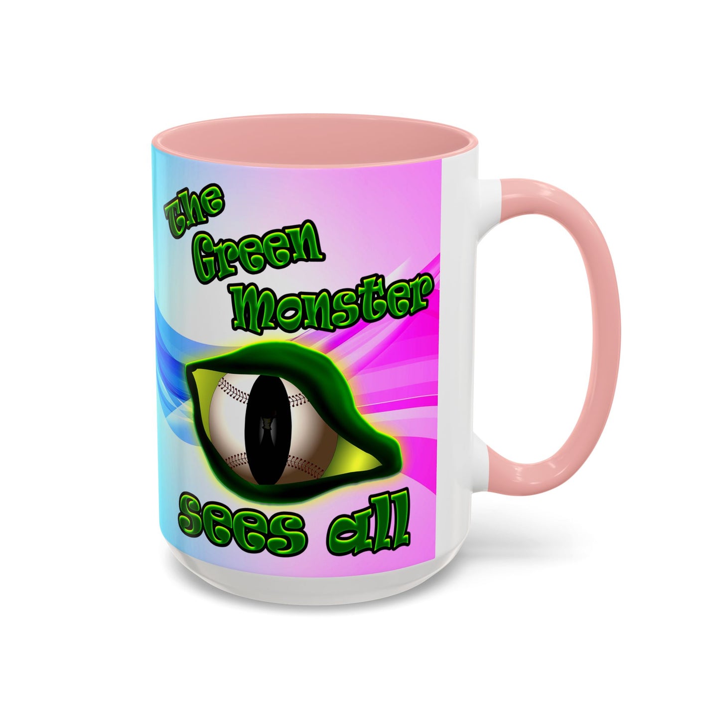 green monster - Accent Mug (light blue-pink wave)