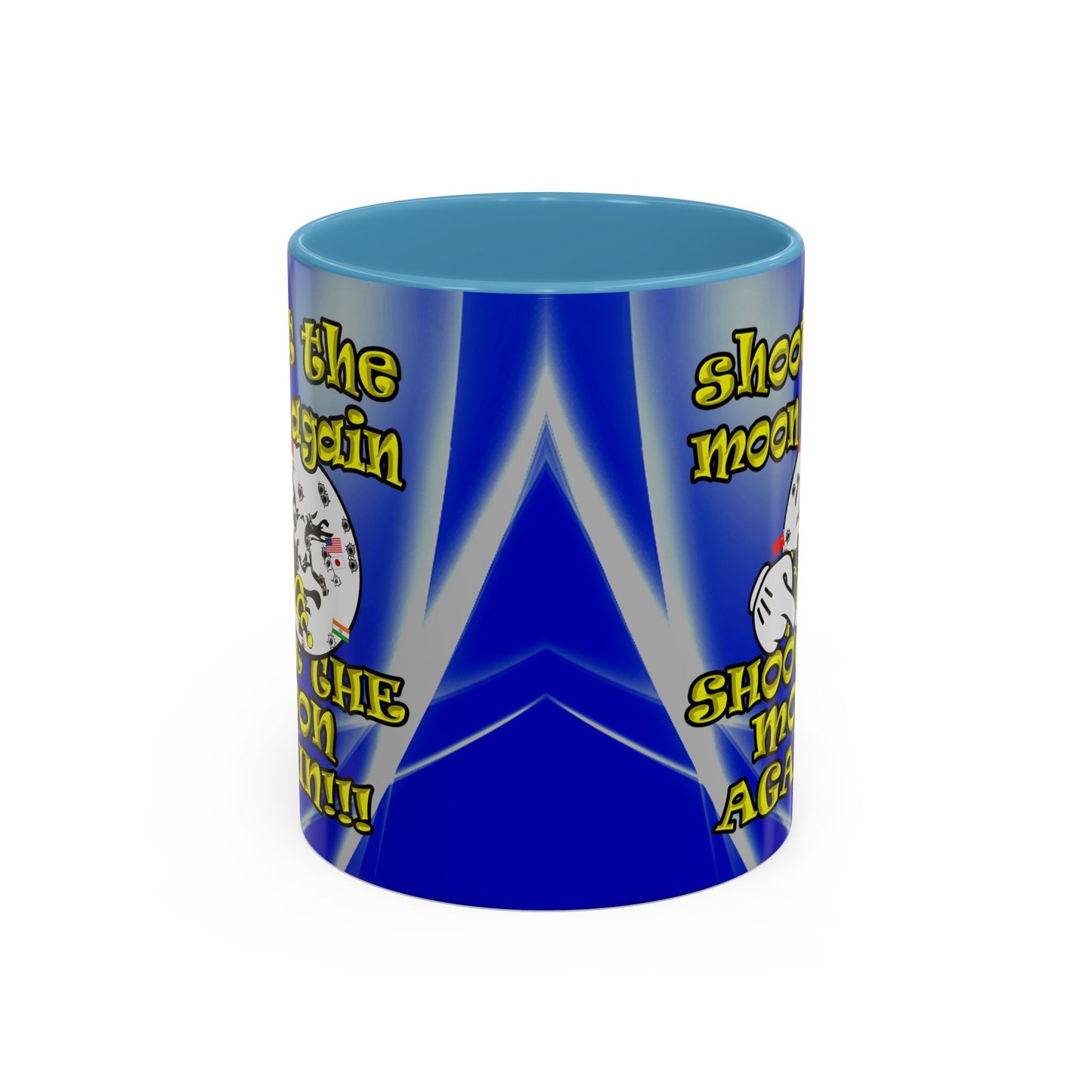 shoot the moon again - Accent Mug (blue-white wave)