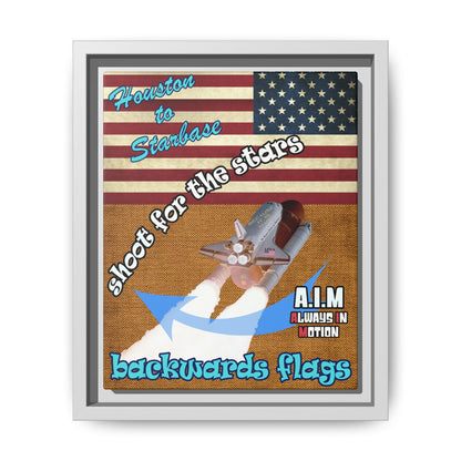 shoot for the stars - framed canvas art (brown papyrus)