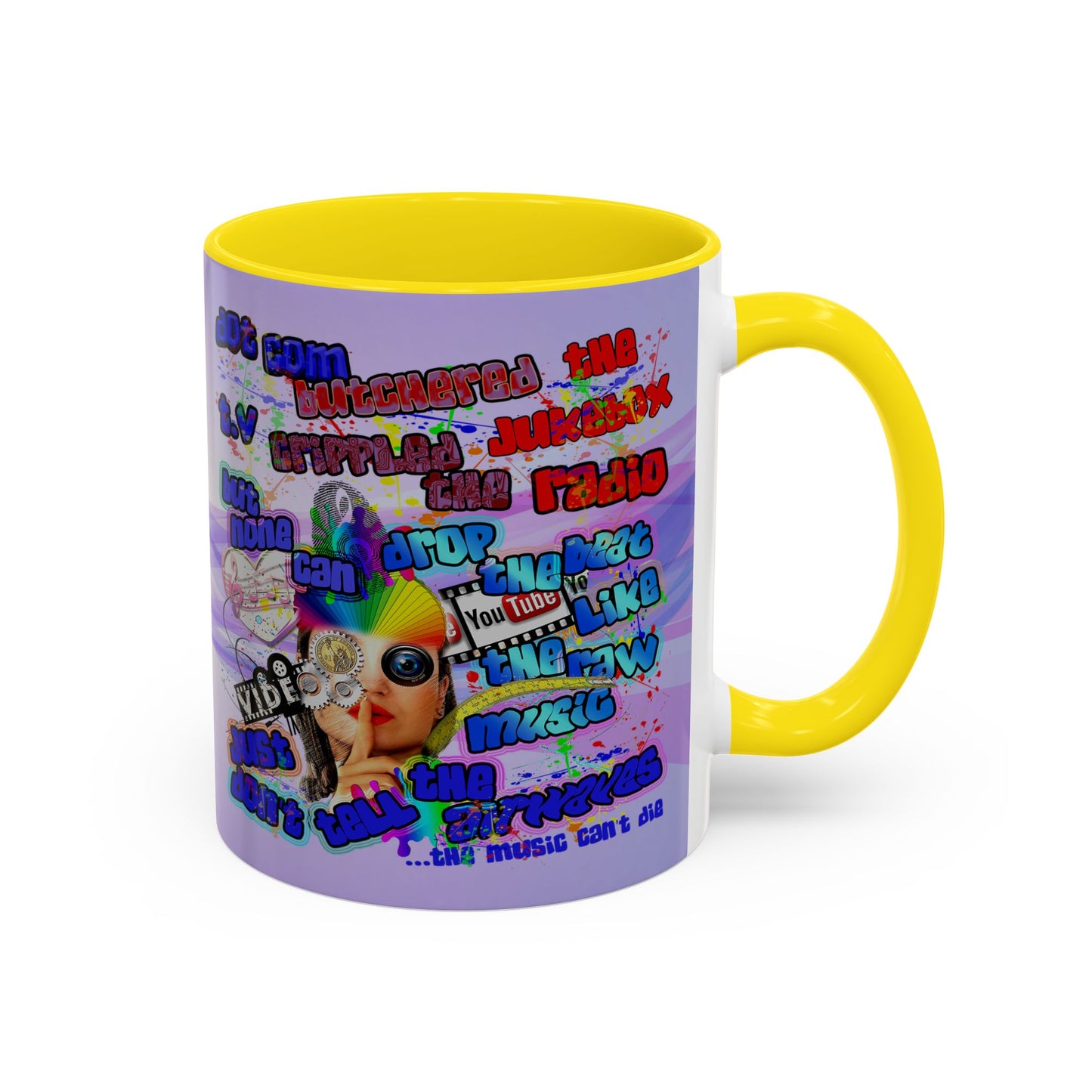 drop the beat - Accent Mug (light blue-pink wave)