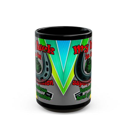 my luck - Black Mug (rainbow split)