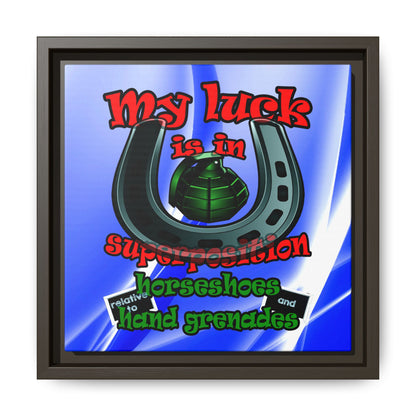 my luck - framed canvas art (blue-white wave)