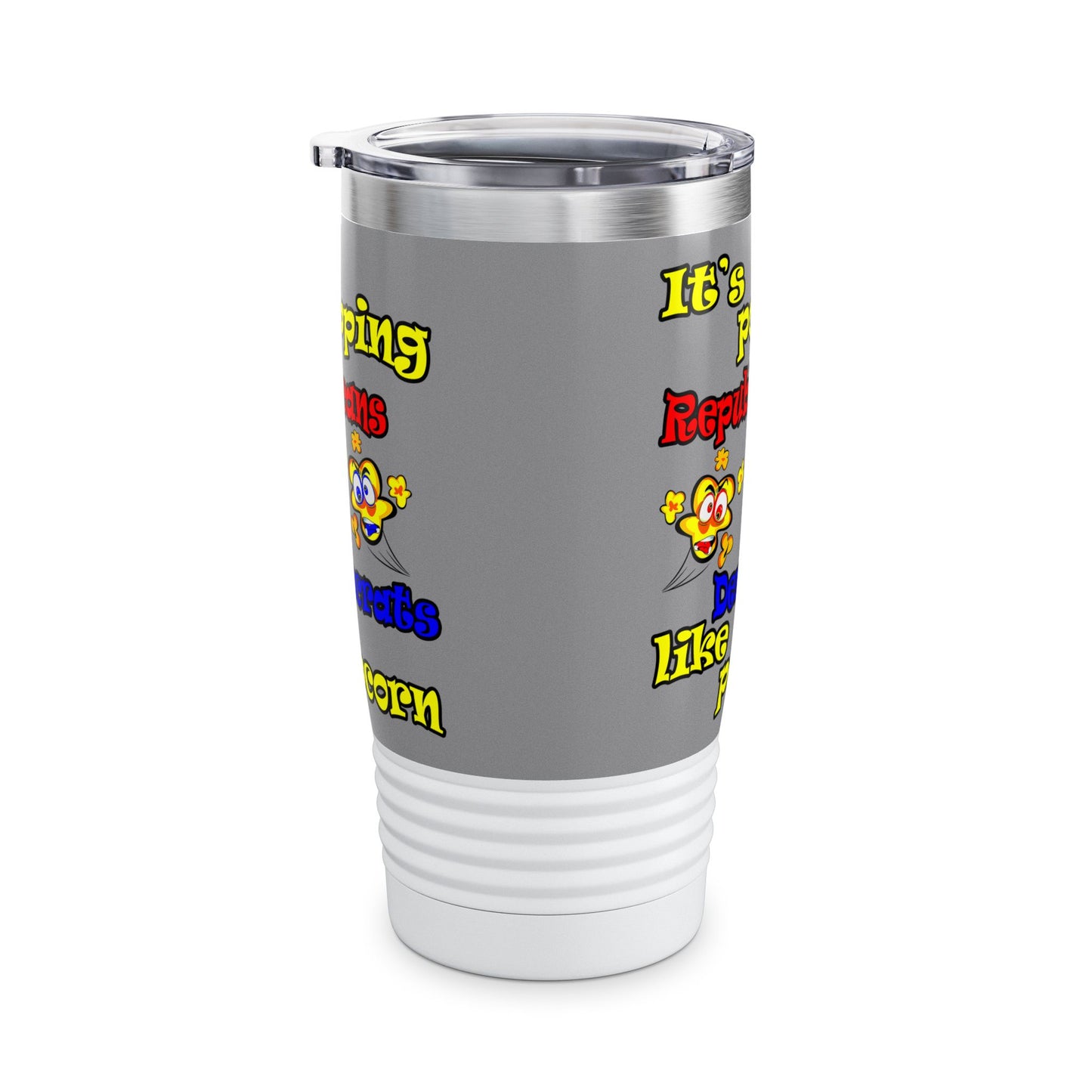 popping like popcorn - Ringneck Tumbler, 20oz (grey)