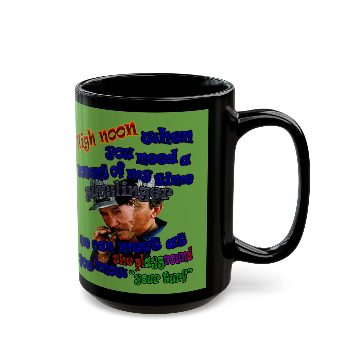 high noon - Black Mug (green)