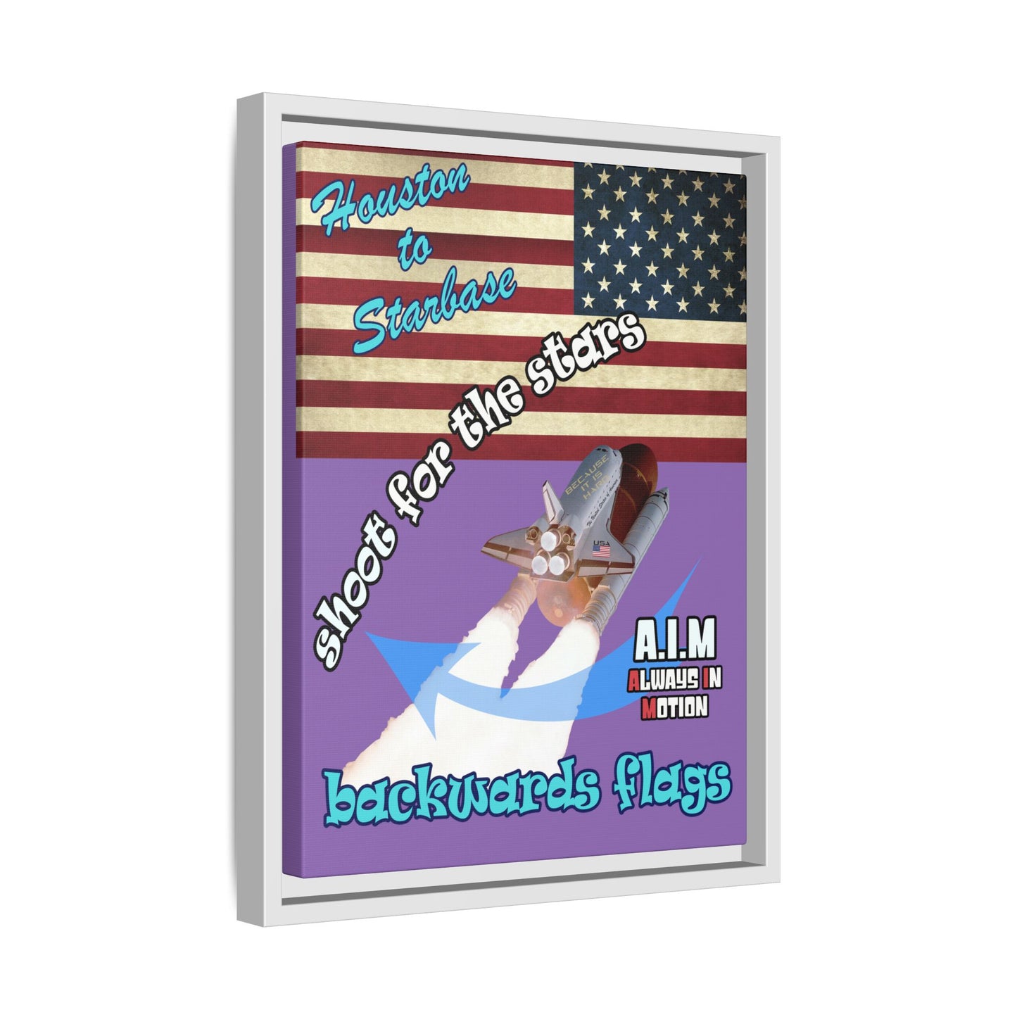 shoot for the stars - framed canvas art (light purple)