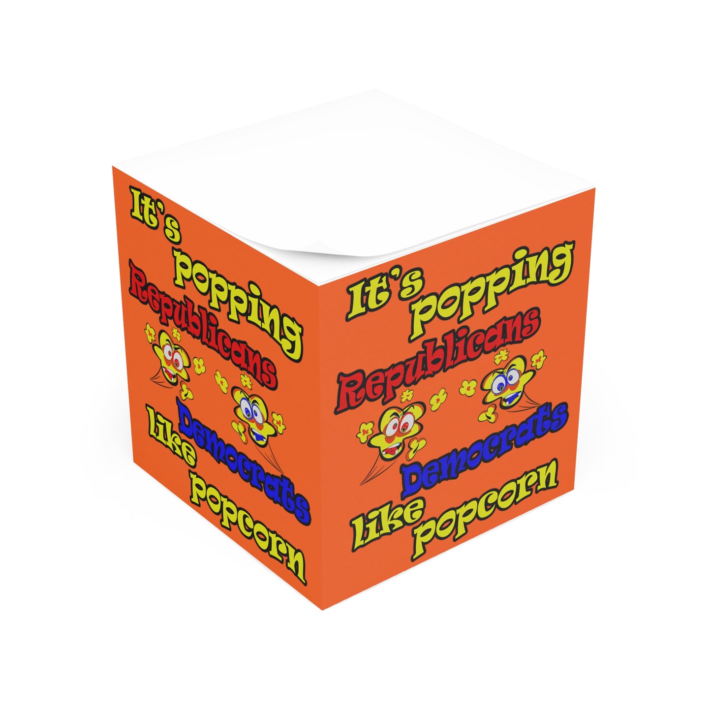popping like popcorn - note cube (orange)