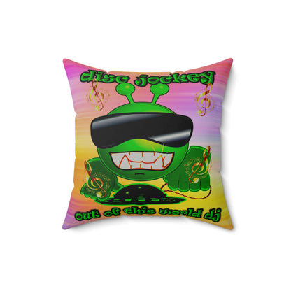 disc jockey - Faux Suede Square Pillow - (color blur)