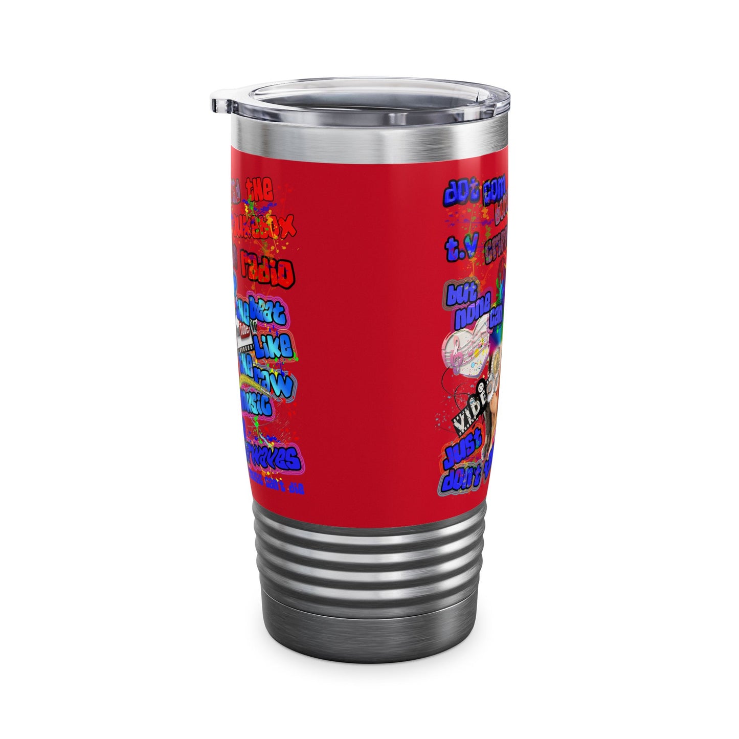drop the beat - Ringneck Tumbler, 20oz (dark red)