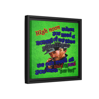 high noon - framed canvas art (green turf)