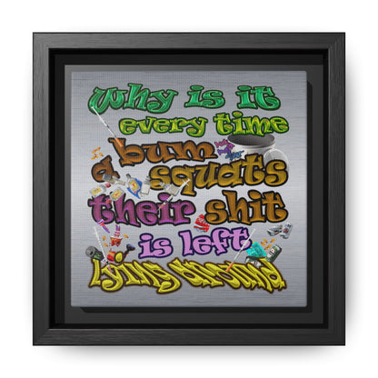 the bum's shit - framed canvas art (brushed nickel)