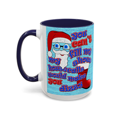 santa's shoes - Accent Mug (faded dark blue)