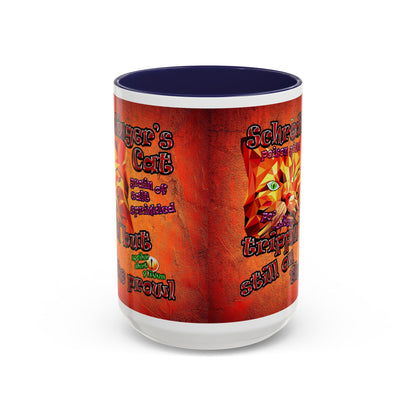 schrodinger's cat - Accent Mug (burnt orange)