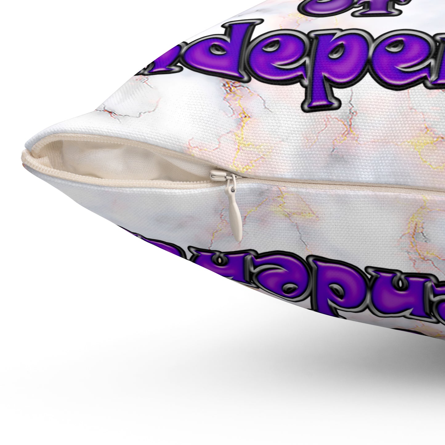 declaration of the independents - Spun Polyester Square Pillow - (white marble)