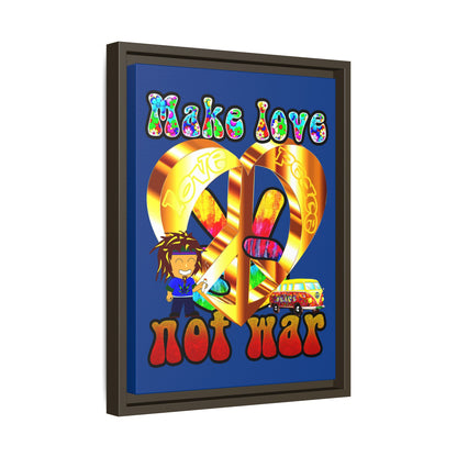 love peace - framed canvas art (dark blue)
