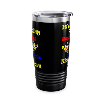 popping like popcorn - Ringneck Tumbler, 20oz (black)