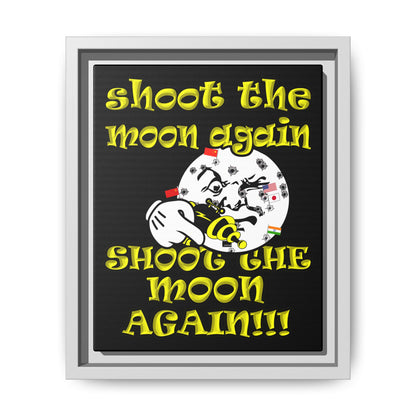 shoot the moon again - framed canvas art (black)