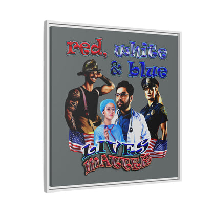rw&b lives matter - framed canvas art (dark grey)