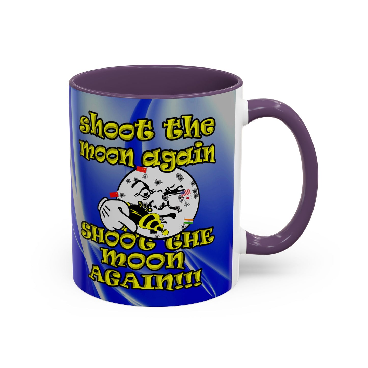 shoot the moon again - Accent Mug (blue-white wave)