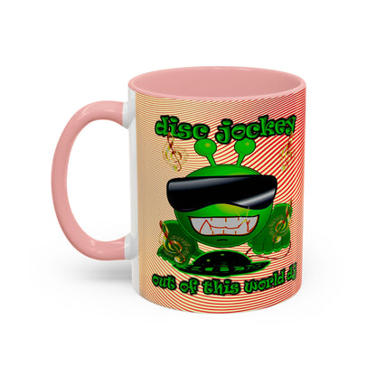 disc jockey - Accent Mug (yellow-orange wave)