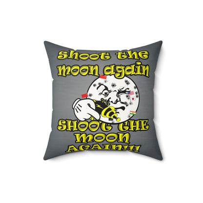shoot the moon again - Faux Suede Square Pillow - (grey-light grey)