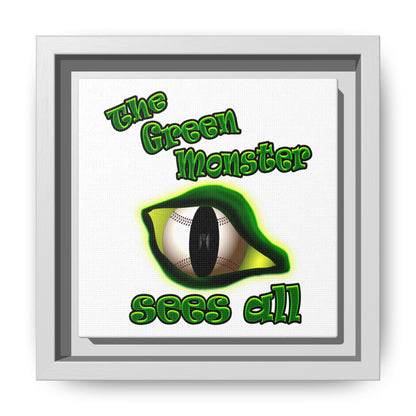 green monster - framed canvas art (white)