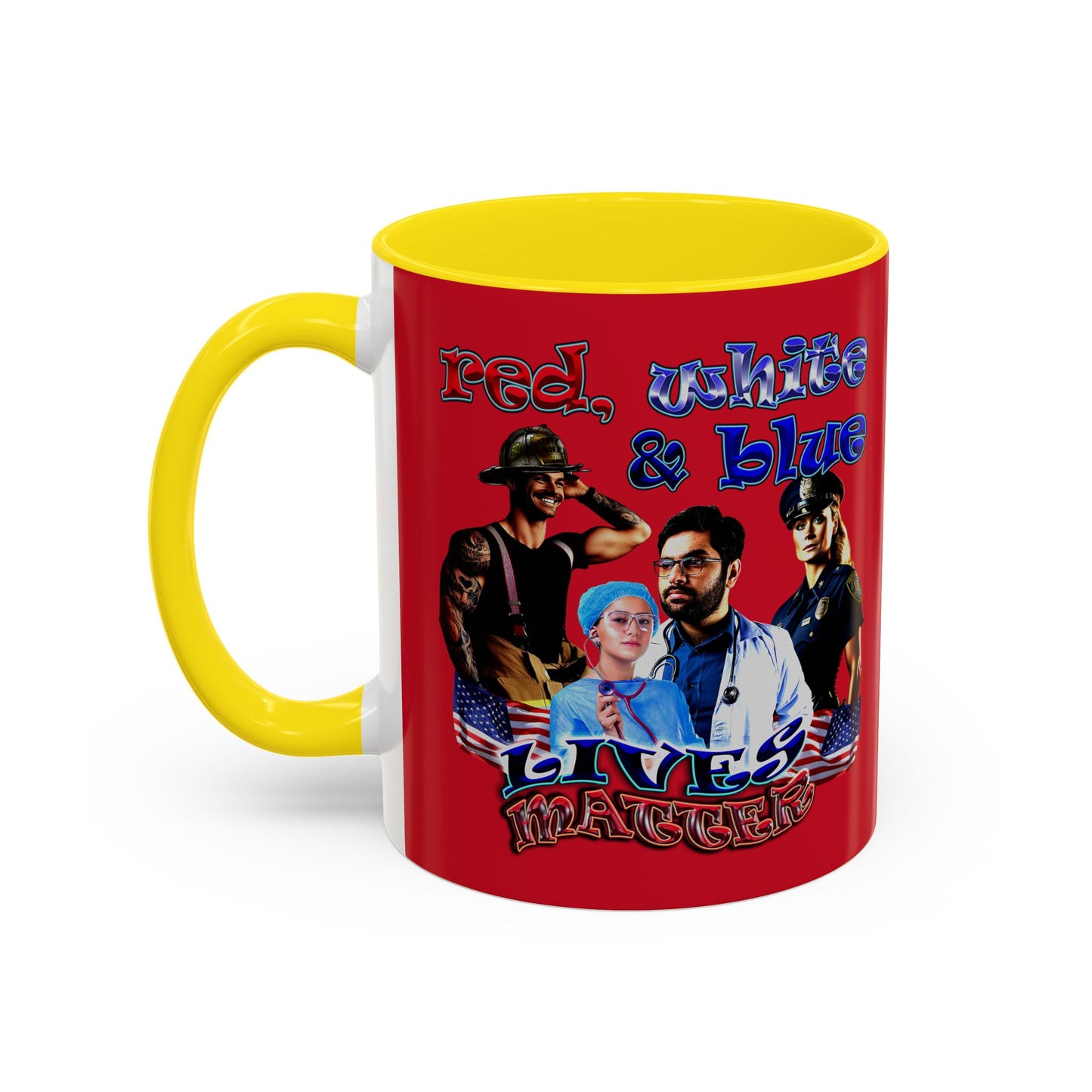 rw&b lives matter - Accent Mug (dark red)