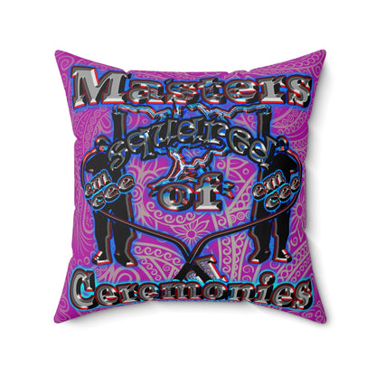 em cee squared - Spun Polyester Square Pillow - (pink swirl)