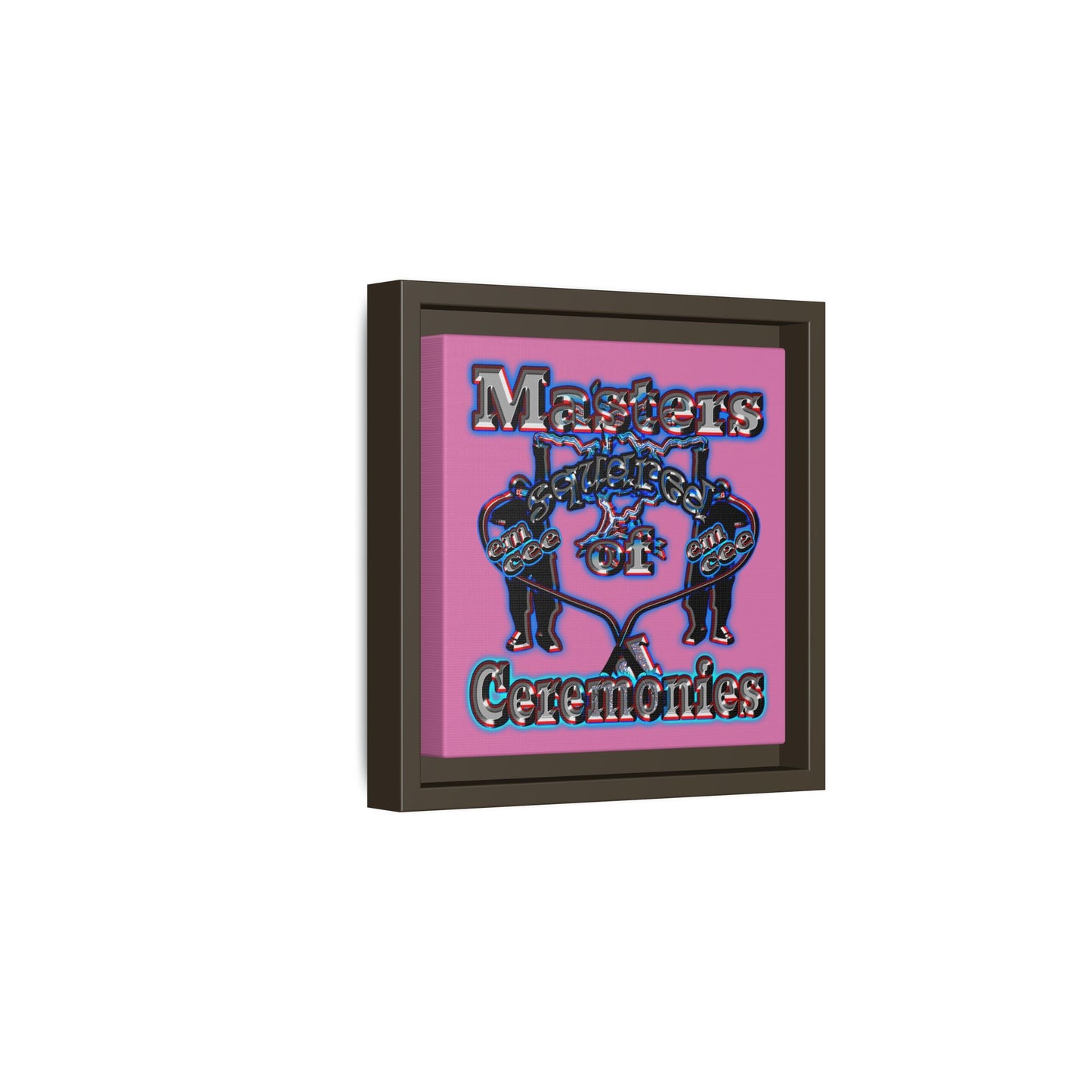 em cee squared - framed canvas art (light pink)