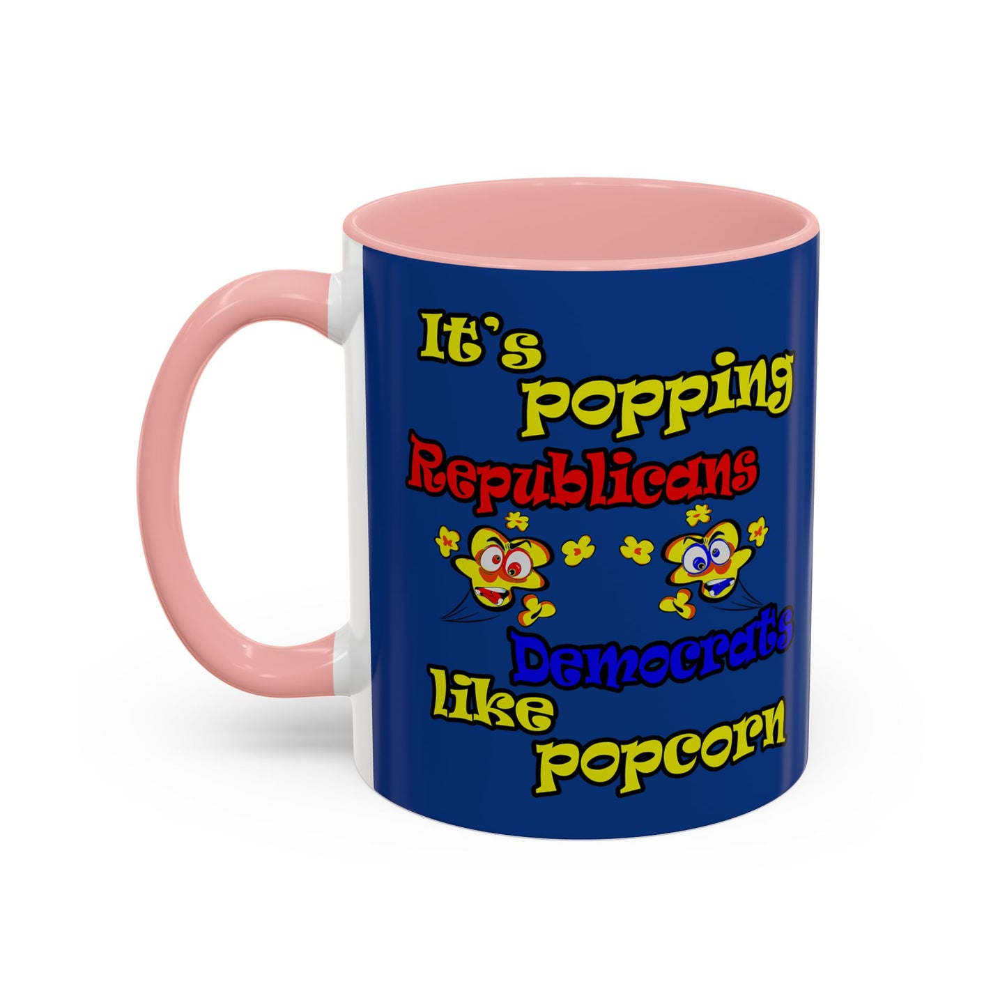 popping like popcorn - Accent Mug (dark blue)