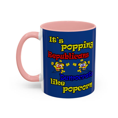 popping like popcorn - Accent Mug (dark blue)